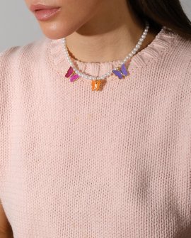 Ожерелье из жемчуга с подвеской Бабочки Color FLY
