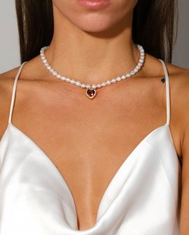 Ожерелье с жемчугом и подвеской сердце BHG